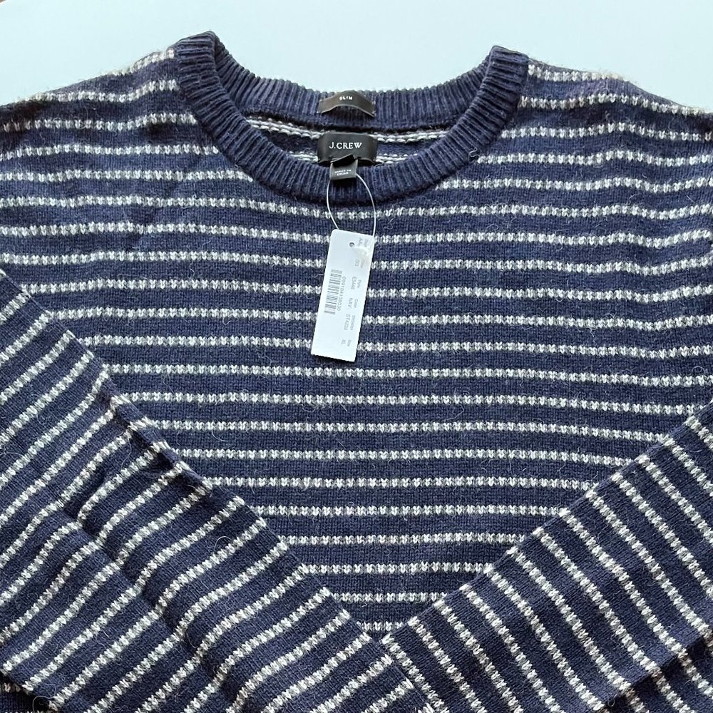 J Crew Softspun Sweater Ditty Stripe Slim XL